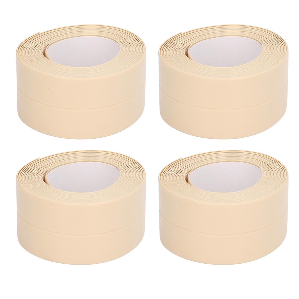 4Pcs Kitchen Sealant Strip PVC Waterproof Self Adhesive Sealing Tape for Bathroom Sink