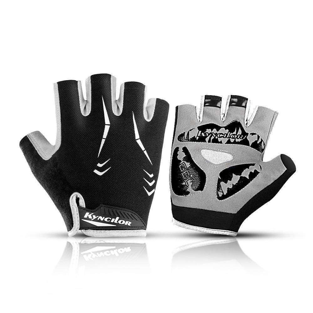 Men's Summer Cycling Gloves - Outdoor Sports, Sun Protection, Wear-Resistant, Shock-Absorbing, Half-Finger Design for Fitness and Mountain Biking.