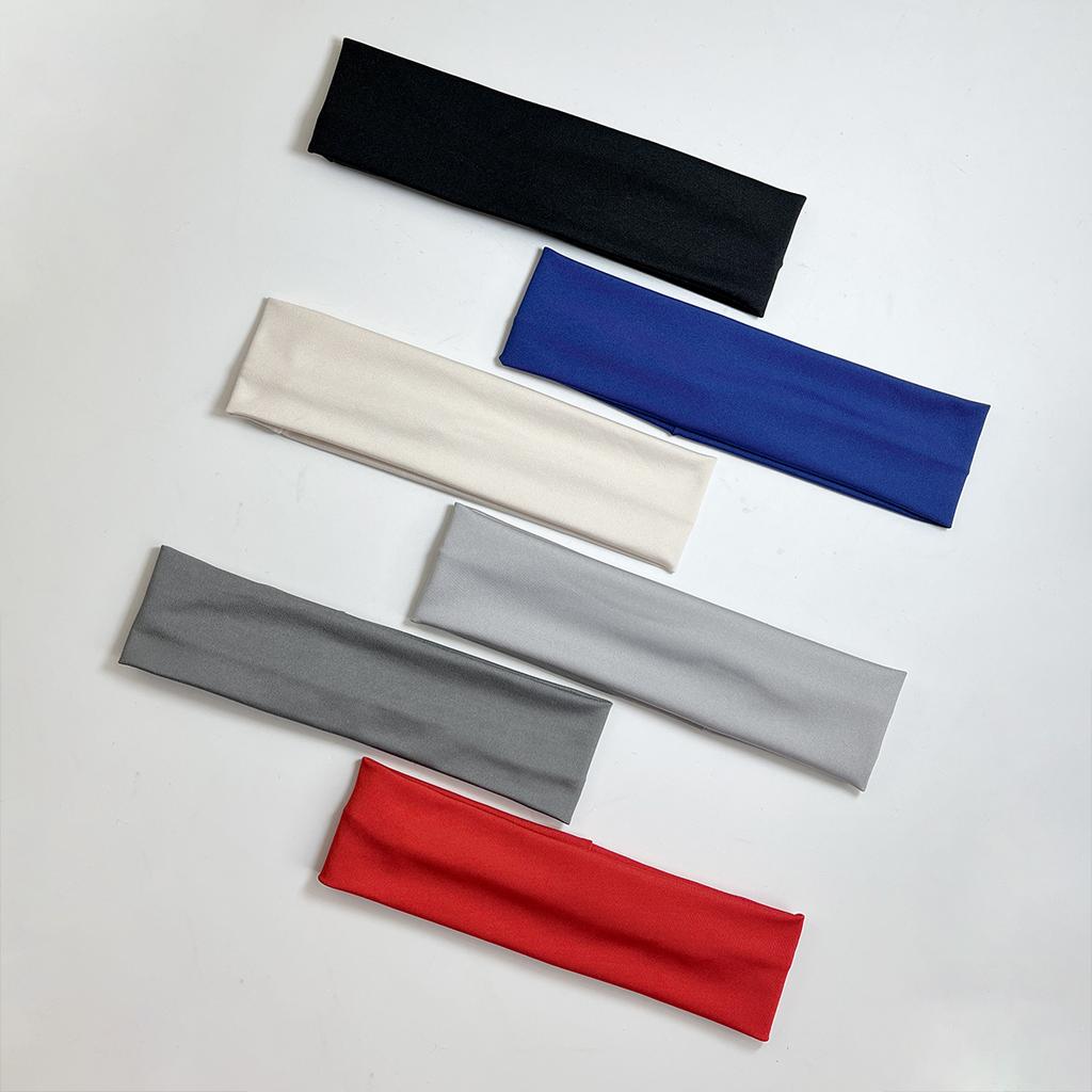 6pcs Fashion Sports Headbands For Women Fitness Running Yoga Solid Color Elastic Hairbands Stretch Makeup Hair Accessories