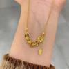 Five Emperors Coins Tassel Necklace Female New Chinese Ancient Method Gold Crushed Ice Lucky Treasure Pendant Collarbone Chain Jewelry