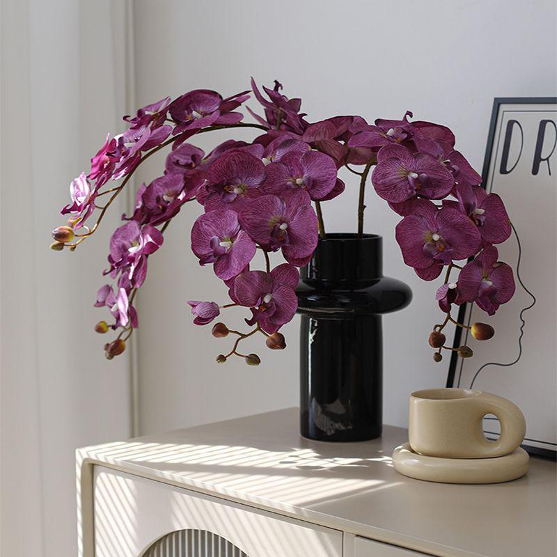 French Retro 9-Head Phalaenopsis Light Luxury Artificial Flower for Living Room, Dining Table, Weddings, and New Year Decoration