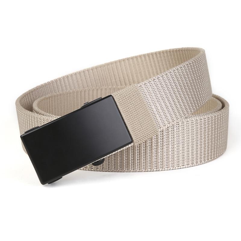 Nylonový pásek Pánské Tide Ins Plátěná džínovina Pracovní kalhoty Pásek uvnitř Oblečení Bezzubý Bezděrový pásek s automatickou přezkou