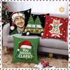 Leinen Plüsch Leder Samt Weihnachten Cartoon Druck Weihnachtsmann Glocke Kindlich Wohnzimmer Schlafzimmer Kissenbezug