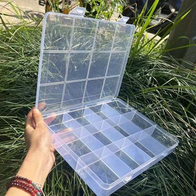 Mångsidig förvaringsbehållare med 12 fack med kortfack, för glaspärlor och DIY-tillbehör Transparent smyckesorganisatör