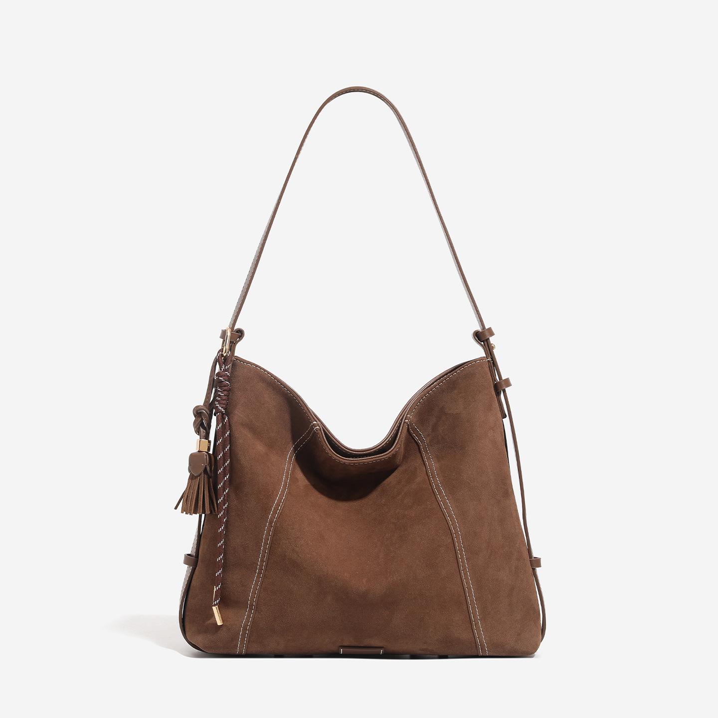 

2025 Relaxed Retro Suede Hobo Tote - Large Capacity Crossbody Bag 33x8x28 cm