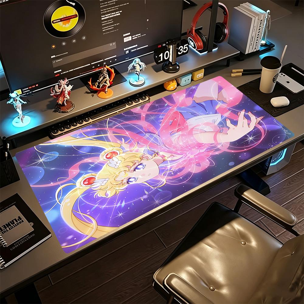 Ailor Moon Large Mouse Pad Office Mouse Mats Study Desk Mat Non-Slip Rubber Base Office and Gaming Desk Decoration