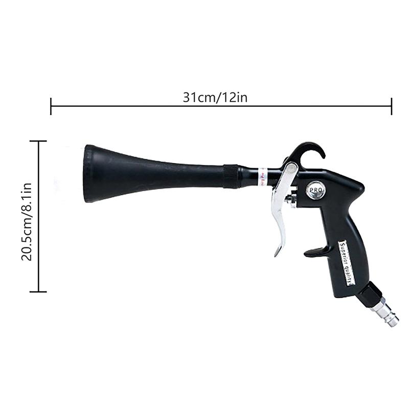 2 In 1 Air Blow Car Wash Gun With 2 Nozzles Efficient Dry Cleaning Gun High Pressure Tornado Dust Blowing Gun Professional
