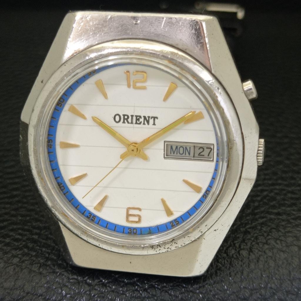 VINTAGE ORIENT AUTOMATIC 46941 JAPAN MENS WHITE COLOR DIAL WATCH a700152-5 R201-a700152