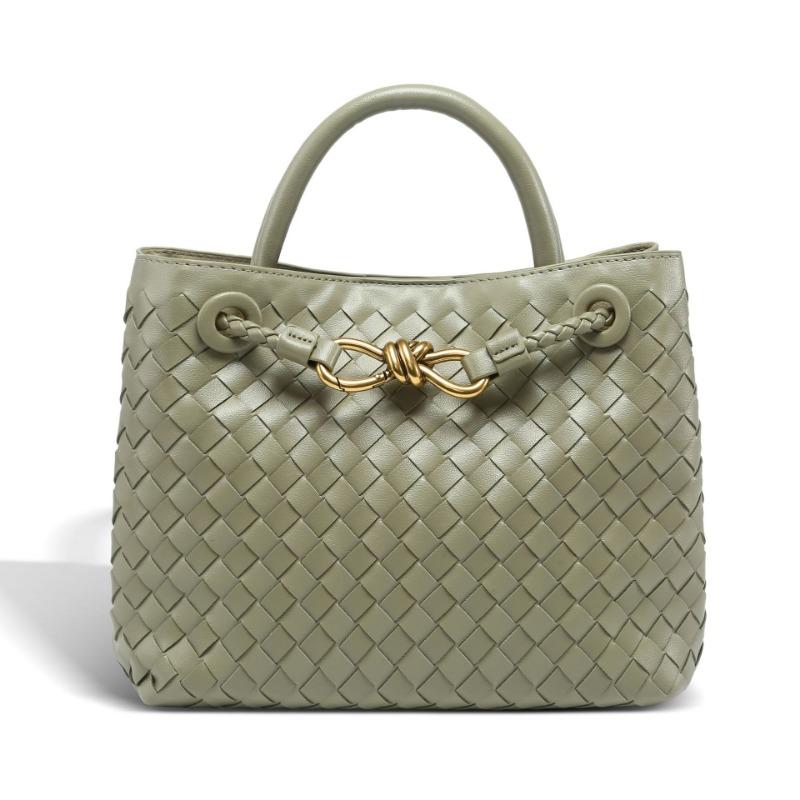 New metal rope buckle woven bag shoulder messenger bag large capacity fashion