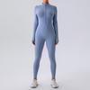Export Zipper Nude Feel Long Sleeves Yoga Jumpsuit Women's Sports Running Workout Training Dance One-Piece Jumpsuit
