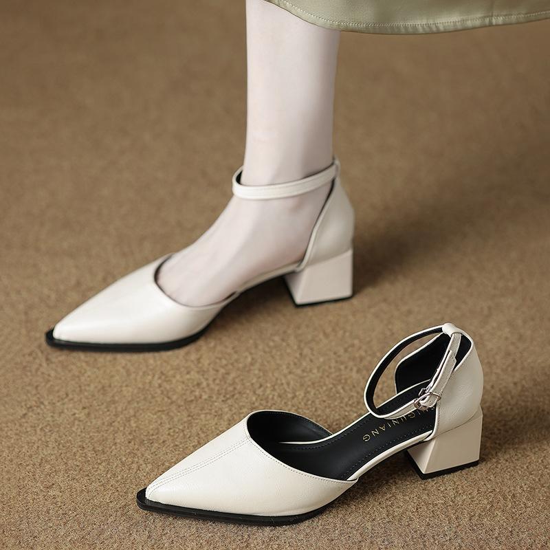 8716-1 pointed high heels women's 2025 spring and summer new temperament word with hollow bag head sandals