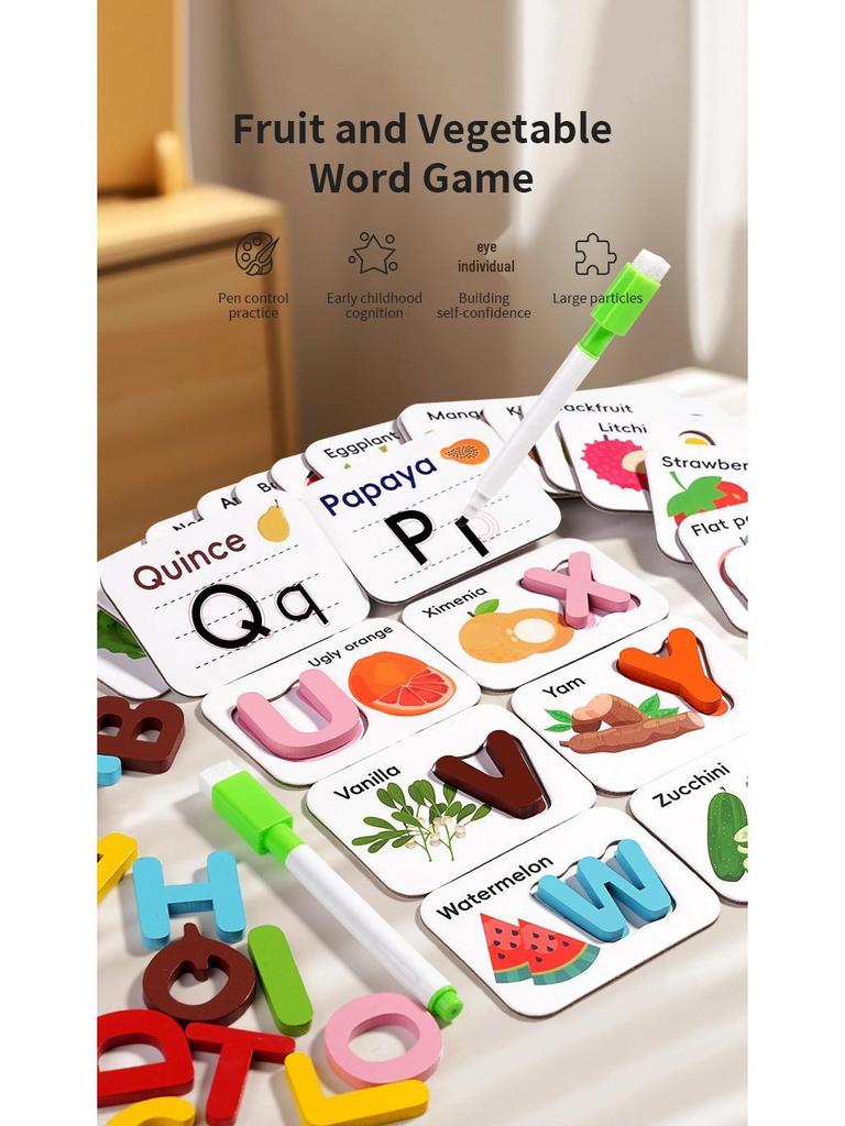 Alphabet Spelling Game: English Flashcards for Kindergarten Puzzle and Early Learning