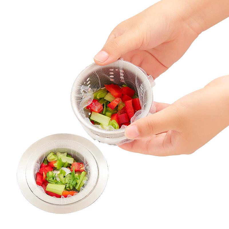Large Disposable Kitchen Sink Drain Filter Mesh Bags - Anti-Clog Vegetable Washing Strainers