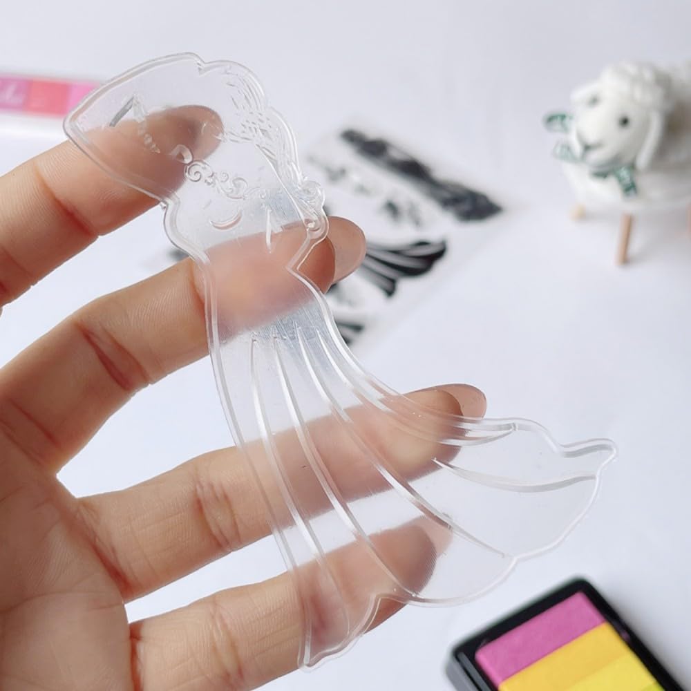 seimeinoki Clear Set of European Retro Transparent Silicone Stamps with English and Drink Reusable for Planner Letter Handmade DIY and Embossing