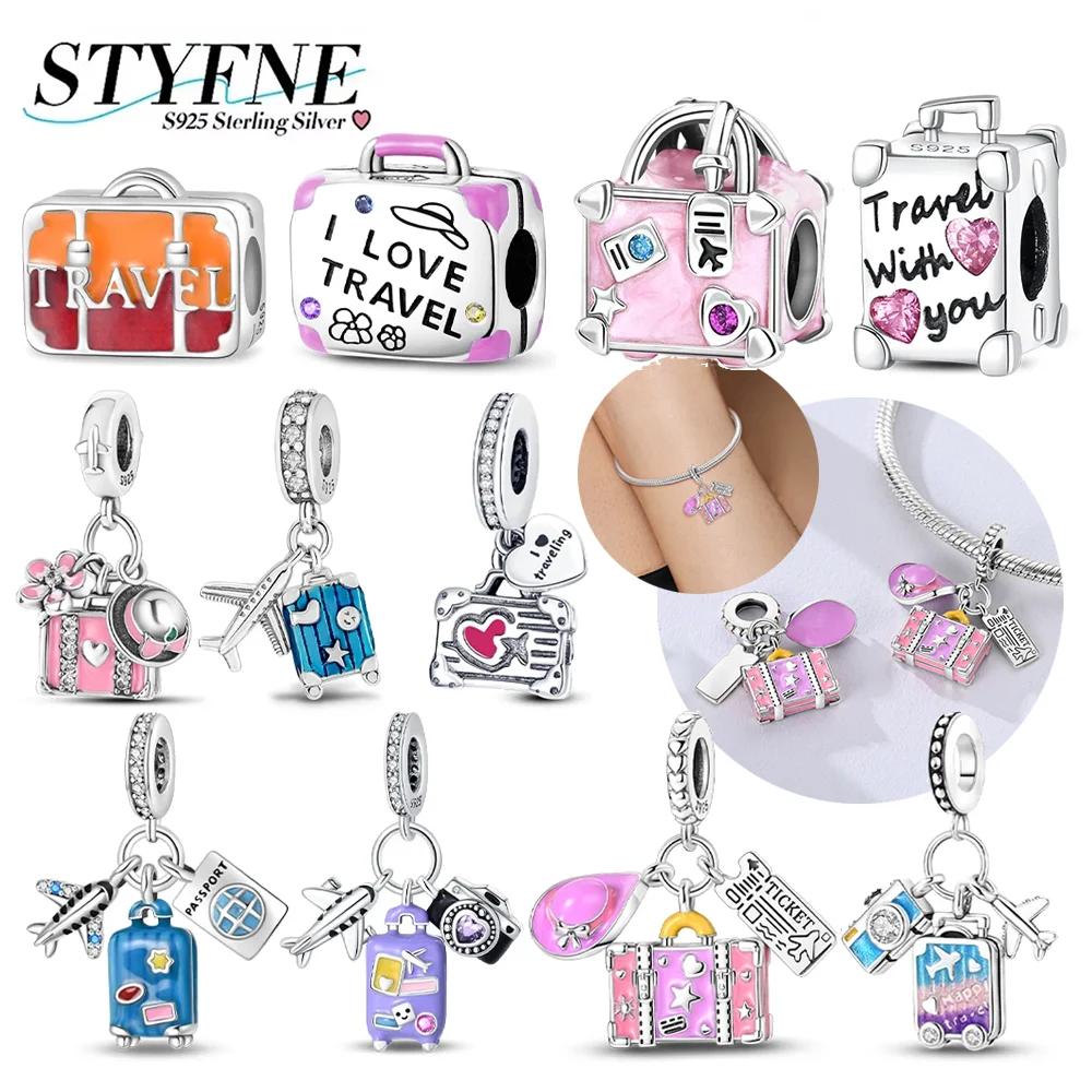 Charm Bead Charms Plata Originales Camera Airplane Bead Charms for Charm Bead Charms Copper Bracelets Bead Charms Jewellery Making Womens Gift