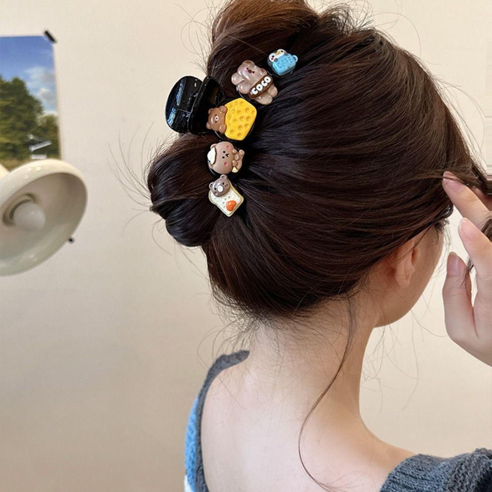 Bear Korean Style Headwear Cartoon Shark Clip Fashion Cookie Hair Claw  Travel