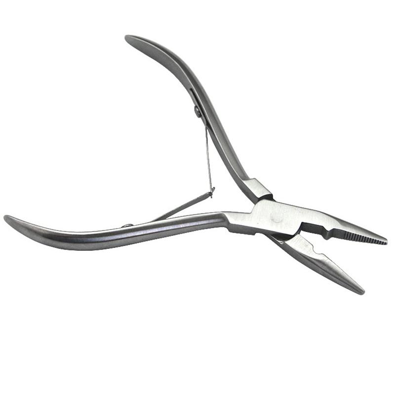 1 PC 5 Inch Silver Stainless Steel Clamp Hair Extension Plier with Hole Keratin Hair Extensions Ring Removal Tools