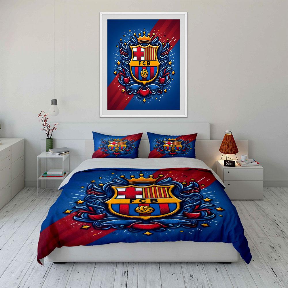 FC Barcelona Crest Design. Bedding Sets Duvet Cover Sets Duvet Covers Pillowcases(1*Duvet Cover 2*Pillowcases Without Duvet Insert)