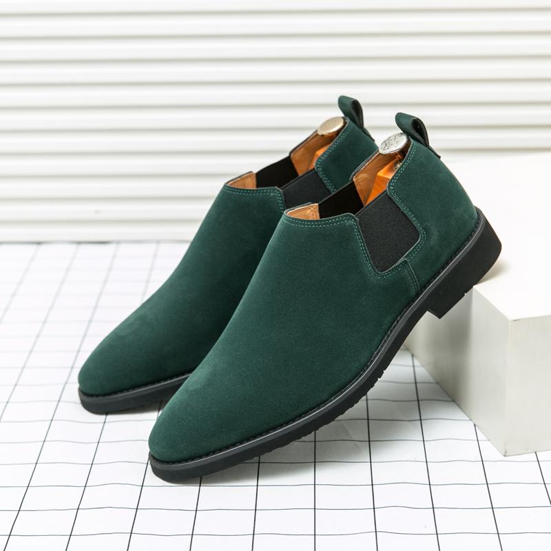 Fashion Men Retro Loafers with Pointed Frosted Surface for Business Office Formal Wear Gentlemen Banquet Shoes Sizes 38-48 Men Shoes