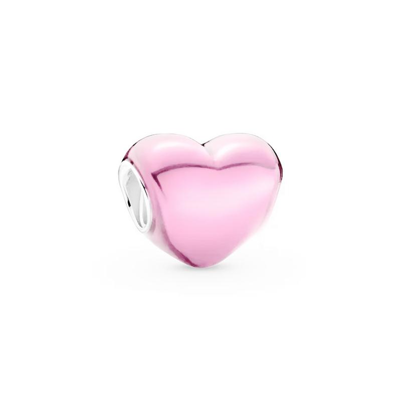 925 Silver-Plated Charms Jewelry Gift Sparkling Pink Air Balloon&Cherry Blossom Dangle Bead Fit Original Silver Bracelet