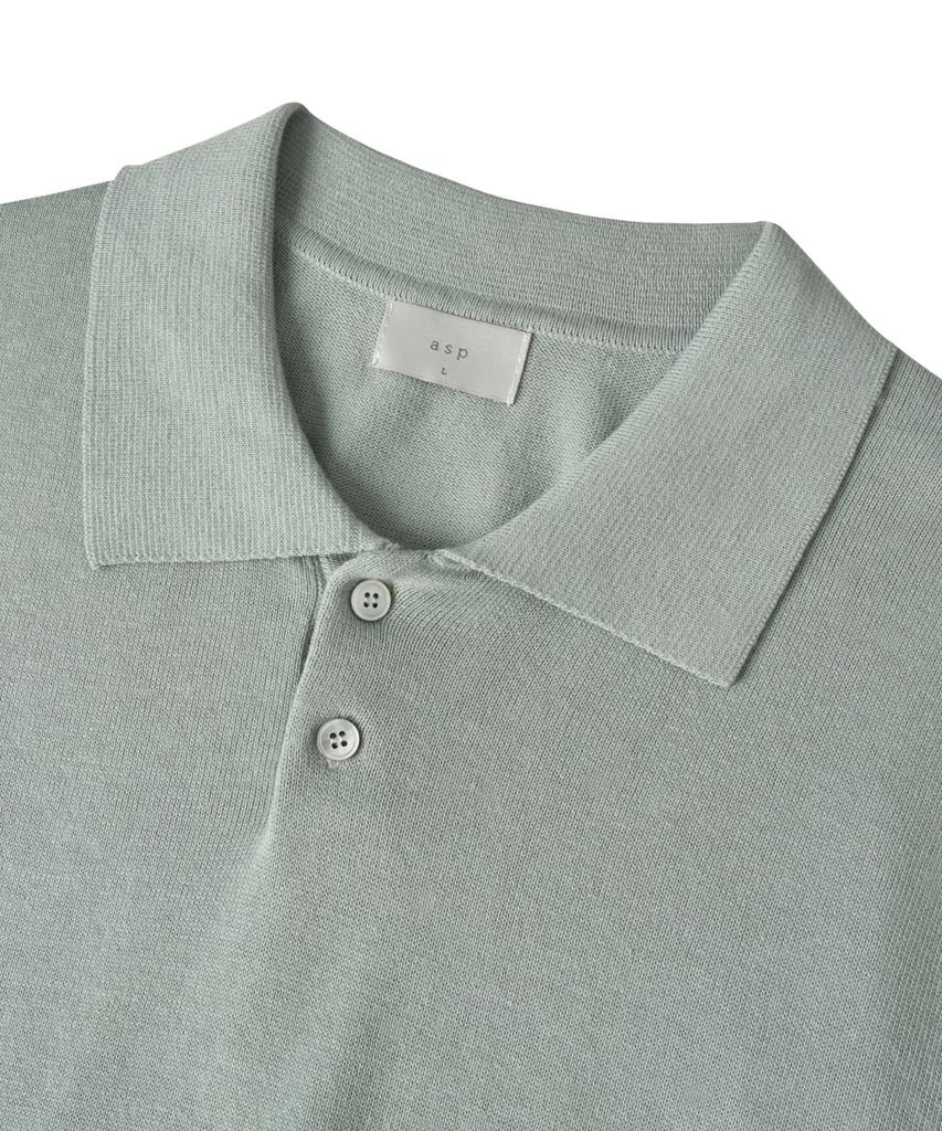 ASP Cotton Short Sleeve Collared Knit - Pale Mint