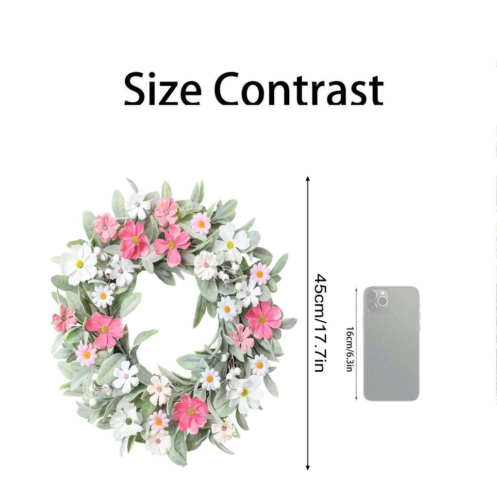 3D 45cm Easter Wreath Leaves, And Chrysanthemums - A Wall Decoration For The Entrance.