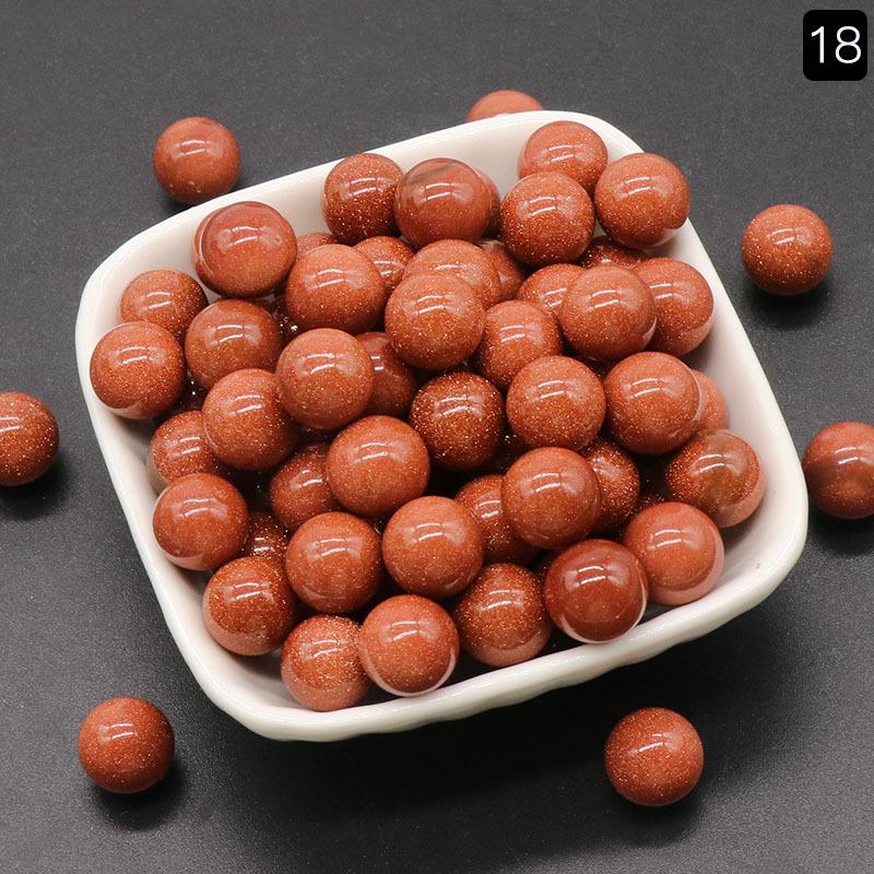 1189-12MM Natural Round Crystal Stone Bead, No Hole, Mini Small Ball for DIY Jewelry and Crafts