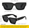 Retro Chunky Square Sunglasses for Men and Trendy Thick Slim Rectangular Designer 90s Eyewear [SHEEN KELLY] Women, Shades,
