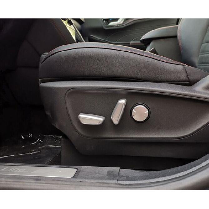 5PCS Fit For Ford Escape Kuga - Seat Adjustment Button Cover Trim Silver