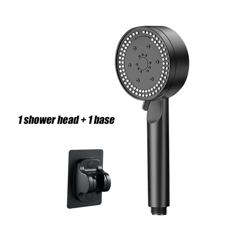 VILOYI 8 Modes Shower Head Adjustable High Pressure Water Saving ShowerHead Portable Handheld Black Bathroom Shower Accessories