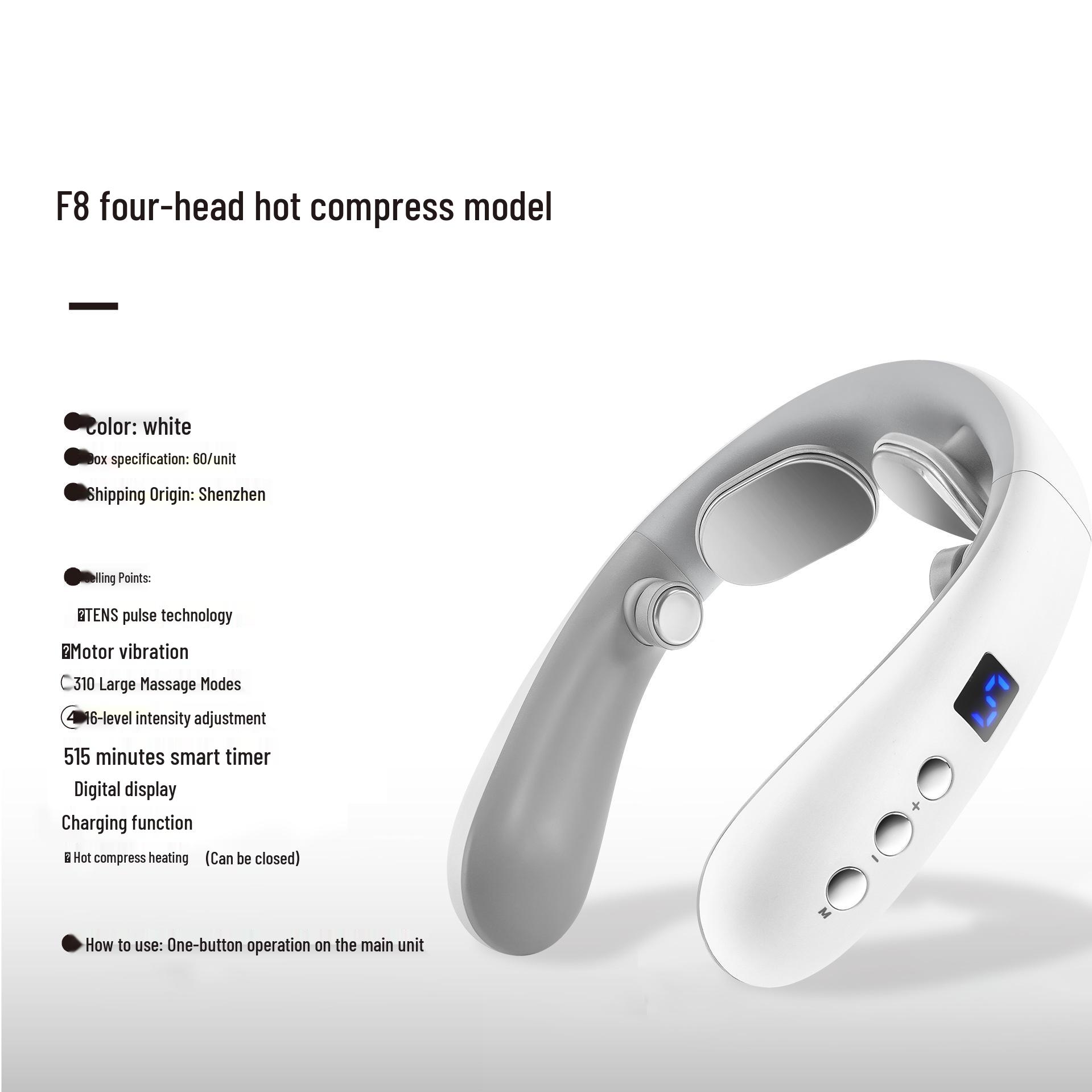 Meilan EMS Heated Neck and Shoulder Massager Gift Set White