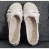 New Pearl Decorated Soft Bottom Flat Women's Shoes Spring Casual Breathable Lightweight Cotton Upgraded Version Fairy Style