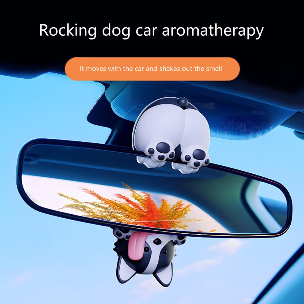 Nickender Welpe Armaturenbrett Parfümclip Lufterfrischer Entzückende Auto-Innendekoration Wackelkopffigur Hund Ornament für Tierliebhaber