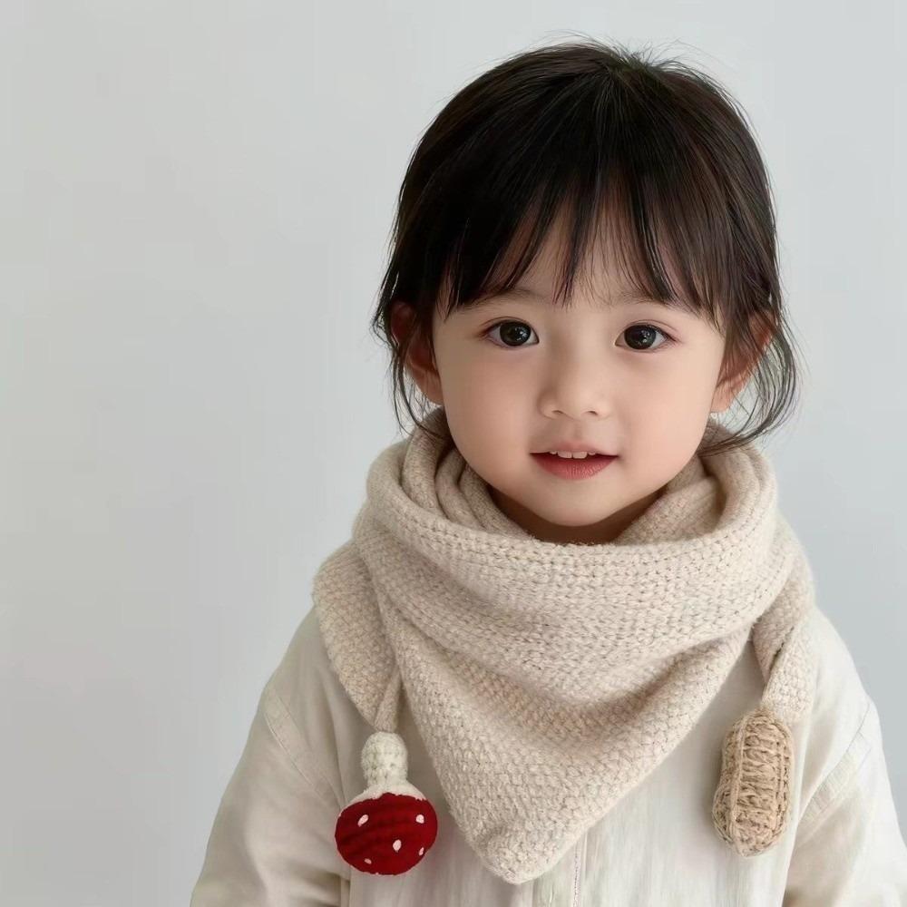 Soft Cotton Triangle Scarf Thicken Thermal Neckerchief Cute Winter Autumn Scarf Toddlers