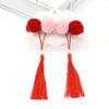 1Pair Chinese Style Kid Girl Pompom Fan Tassel Hairpins Hair Clips Accessories