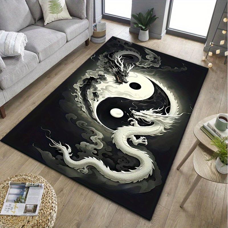 Yin Yang Dragon Rug for Home Decor - Unique Artistic Design, Modern Living Room Carpets with Chinese Symbolism