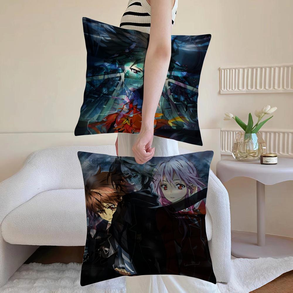 Guilty Crown Pillow Case Anti-dustmite Pillowcase Invisible zipper silky short plush Sofa cushion cover