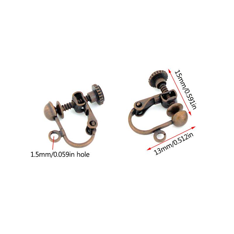 10Pcs Brass Screw Ear Clip-on Earring Converter Ear Cuffs No Piercing DIY Earring Findings Jewelry Making Supplies