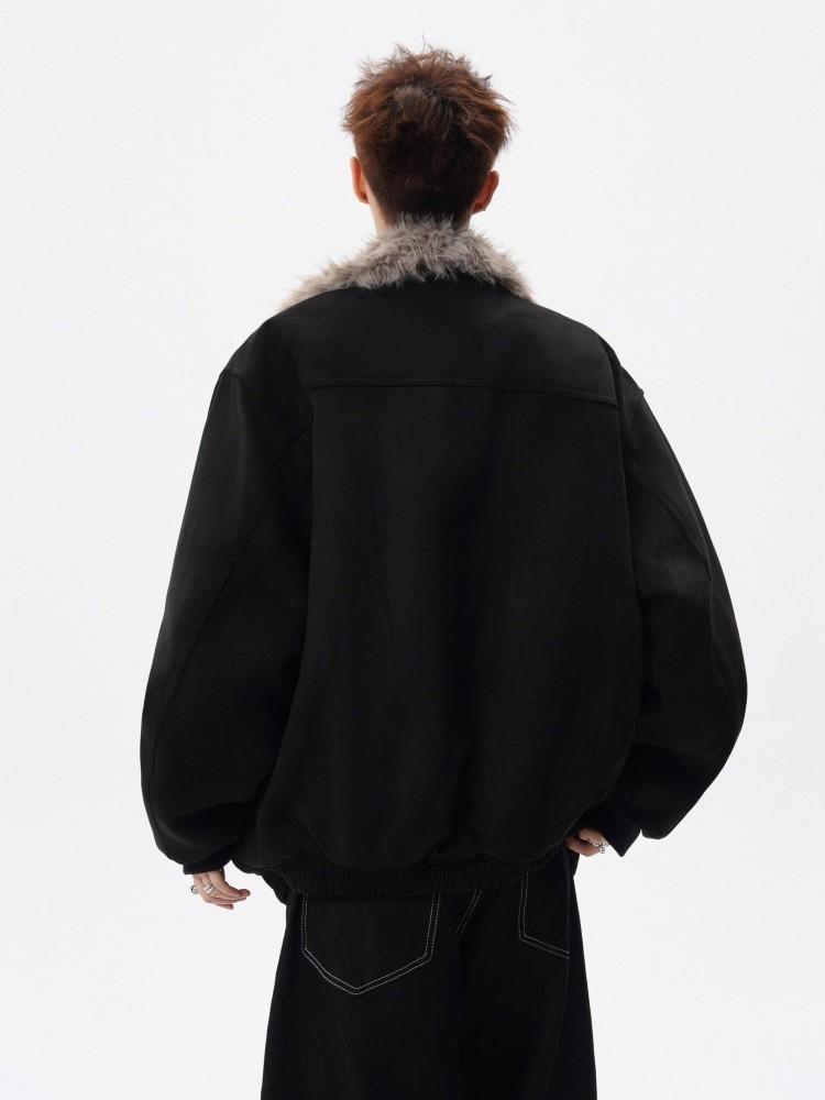Herren Winter Schnee-Adler Pelzkragen Jacke - Dekonstruiertes Design, Hochwertiger Stehkragen, Warme Baumwolle