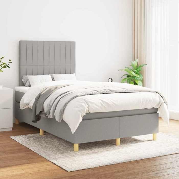 VidaXL Sommier à Lattes de Lit avec Matelas, Lit Rembourré, Lit Double, Lit Adulte de Chambre à Coucher Intérieur, Moderne, 3269944
