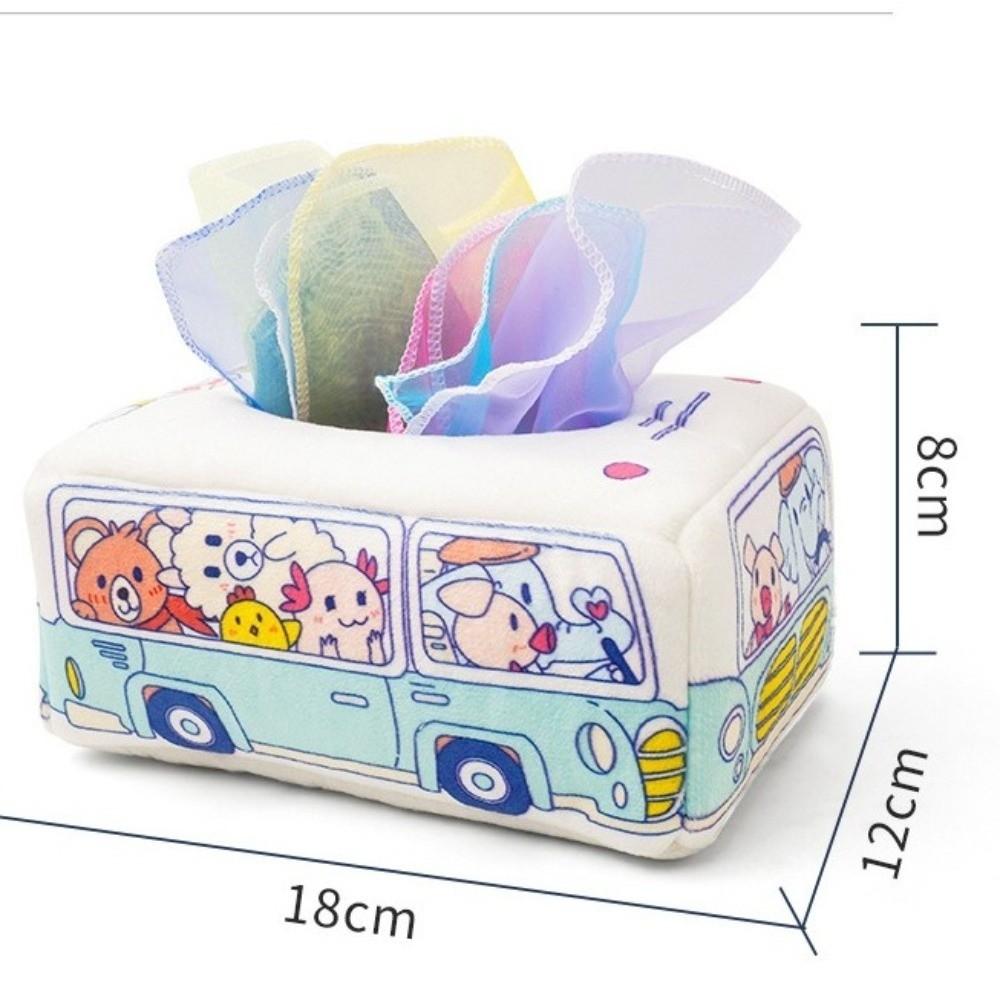 Colorful Montessori Toy Soft Fabric Sensory Toy Baby Activity Toy Magic Tissue Box  Early Education