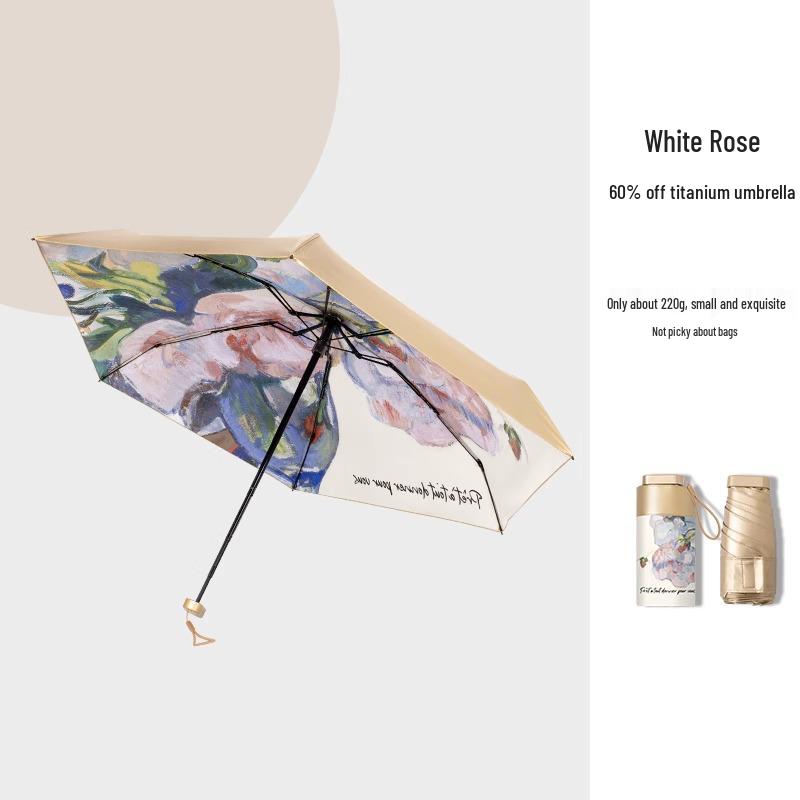 Know Parapluie Mini Plat Six Plis Haut de Gamme Protection UV Double Usage Pare-Soleil & Parapluie de Pluie