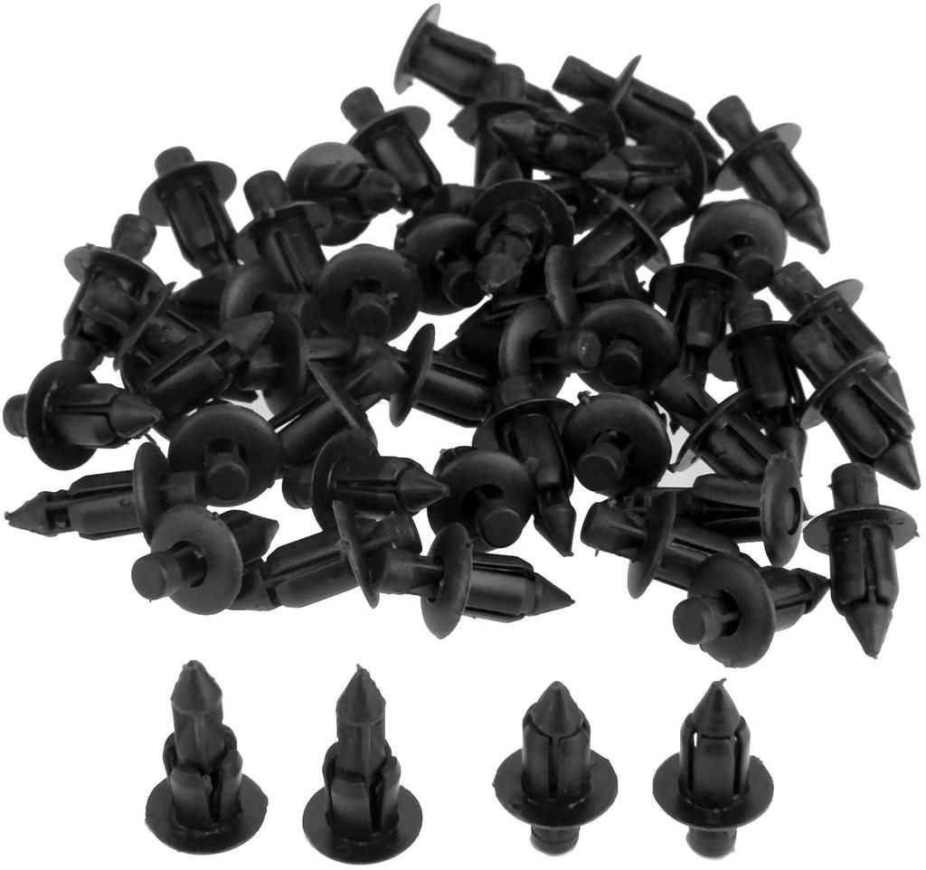 JUTOSU 100pcs 6mm Hole Diameter Clips Automotive Rivet Fastener Mud Flap Bumper Fender Clips