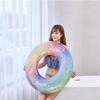 Rainbow Sequin Swimming Rings Pool Float Thickened Inflatable Water Toys For Beach Lake Pool