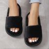 Classic Slippers for Women Casual Flat Low Heels Sweet Basic Shoes for Women Solid Fur Slip on Winter Slides Plus Size