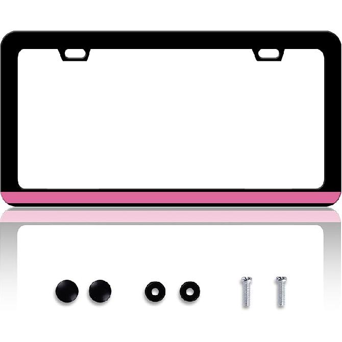 Grey Black Leopard Print License Plate Frame Cheetah License Plate Frames Personalise Stainless Steel Funny Design Compatible With Standard License