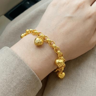 O Chain Gold Plated Heart Bracelet Elegant Charm Bangle Daily Hollow Bracelet  Party