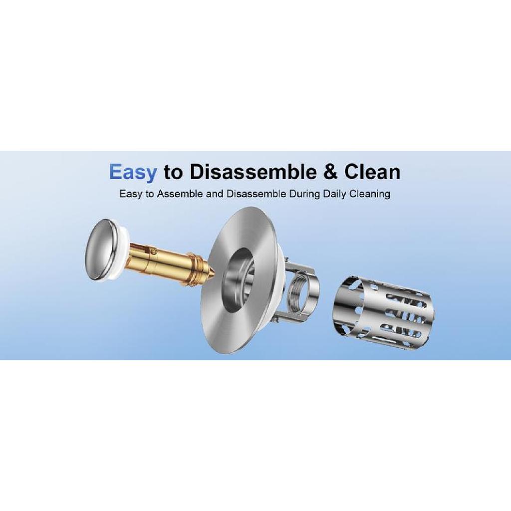 JOMST Banyo Evrensel 2'si 1 Arada Banyo Lavabo Tıpa, Pop-up Tıkanma Önleyici Çıkarılabilir Paslanmaz Çelik Filtre Sepeti Süzgeç Saç Tutucu, Koku Önleyici