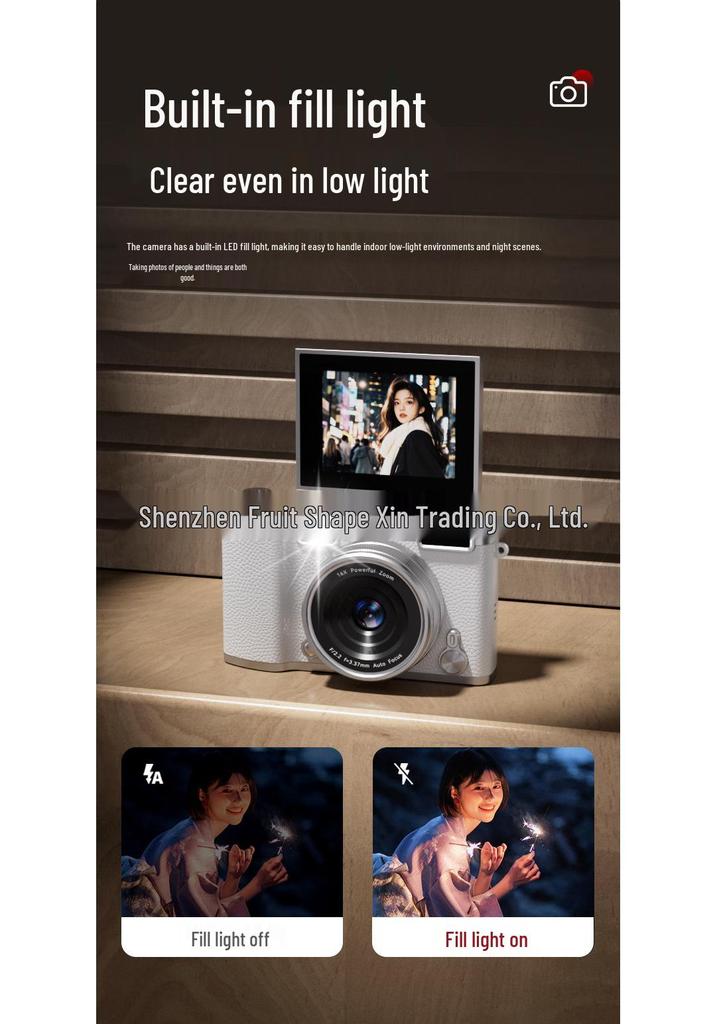 Retro Ultra-Clear Flip Screen CCD Card Camera for Students