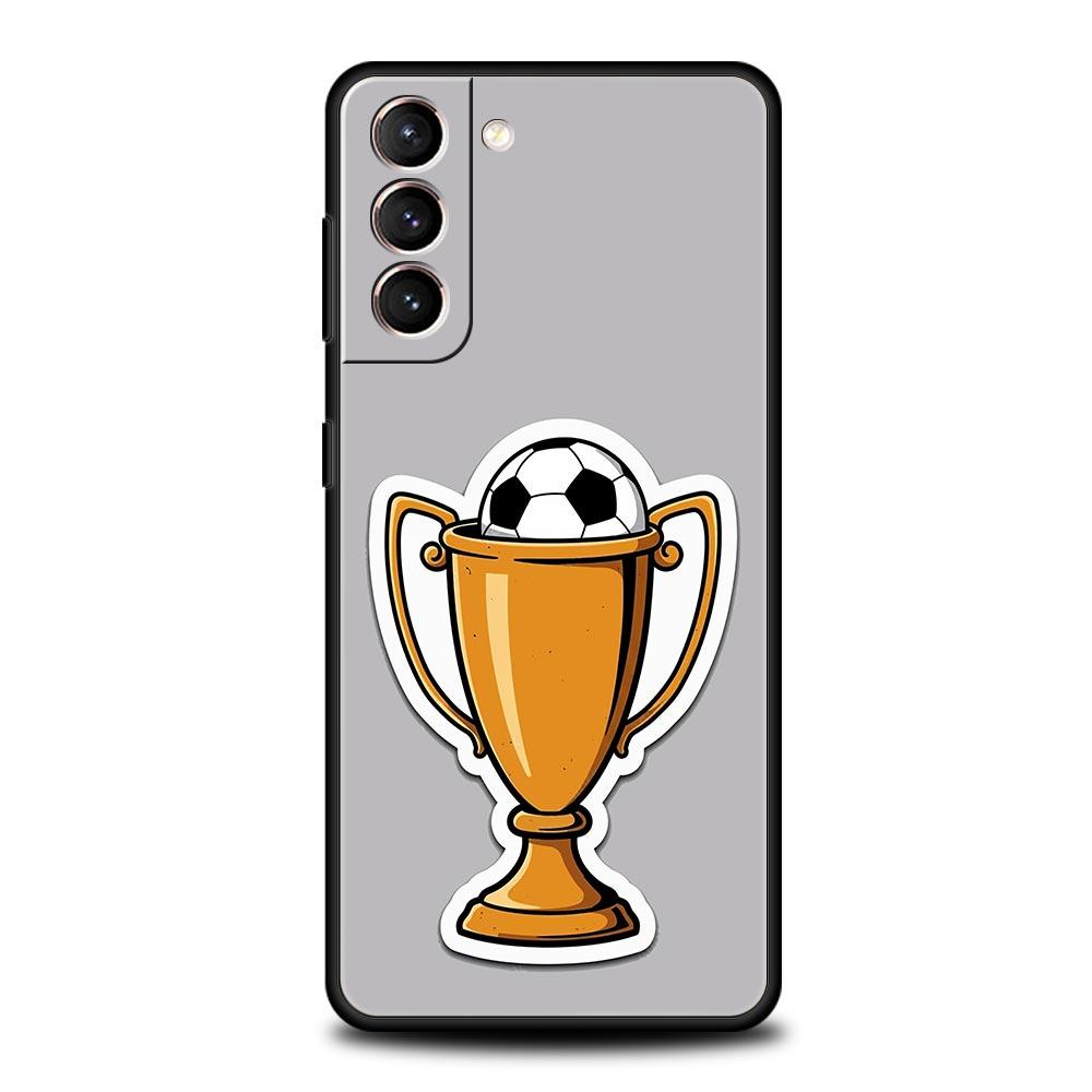 Phone Case For Samsung Galaxy S25 Edge S24 S23 S22 S21 Ultra S20 FE 5G S10 S10E S9 Plus Soft TPU Cover Soccer Heartbeat